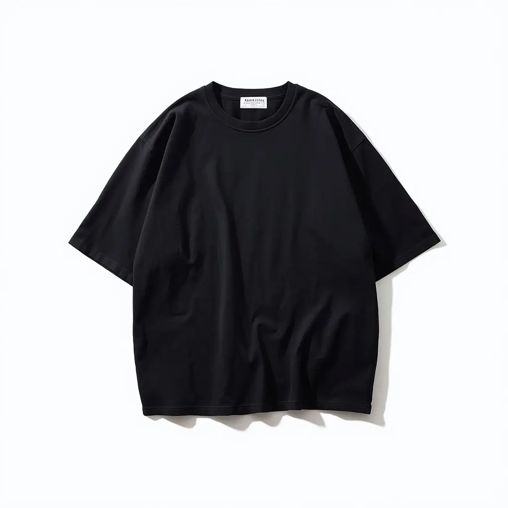 Oversized Cotton Tee — Washed Black