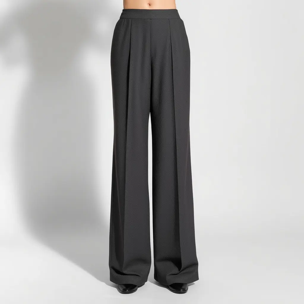 Wide-Leg Trousers — Charcoal